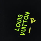 Close-up detail shot of Louis Vuitton luxury clothing with streetwear-inspired cut