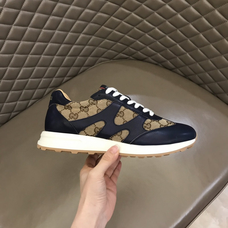Gucci tonal black luxury sneakers view 5 premium leather build
