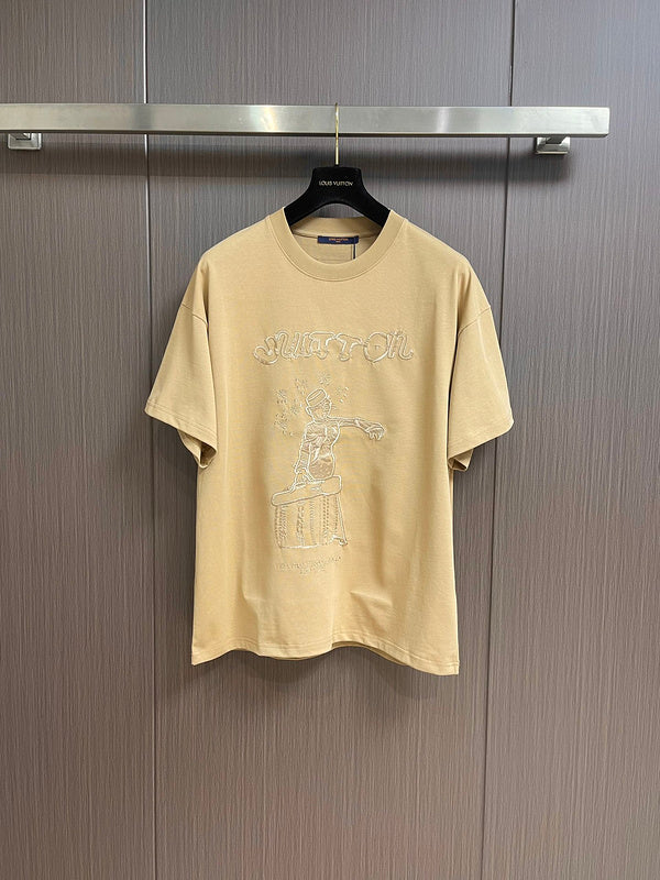 Back view of Louis Vuitton cotton t-shirt with label-forward styling