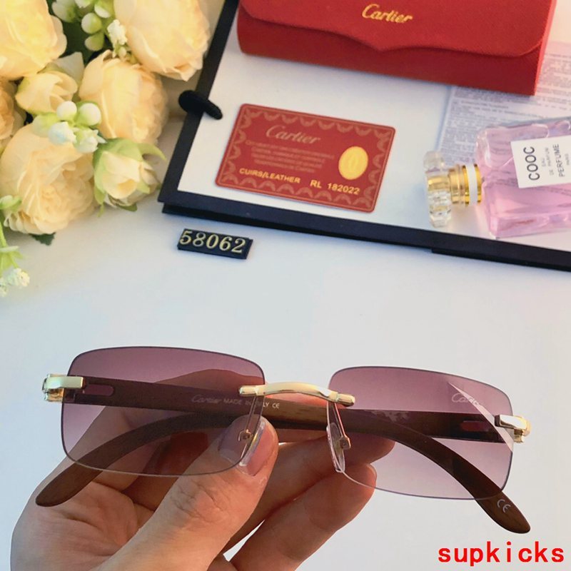 Close-up detail view of Cartier unisex sunglasses