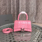 Close-up detail of structured classic women's handbag – women's luxury handbag