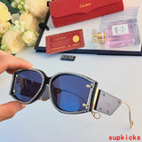 Close-up detail view of Cartier unisex sunglasses