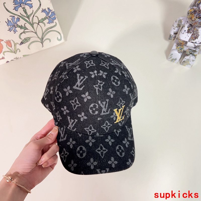 Close-up detail view of Louis Vuitton unisex cap