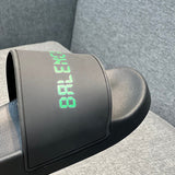 Balenciaga Black Flat Thong Sandals - Toe Detail View