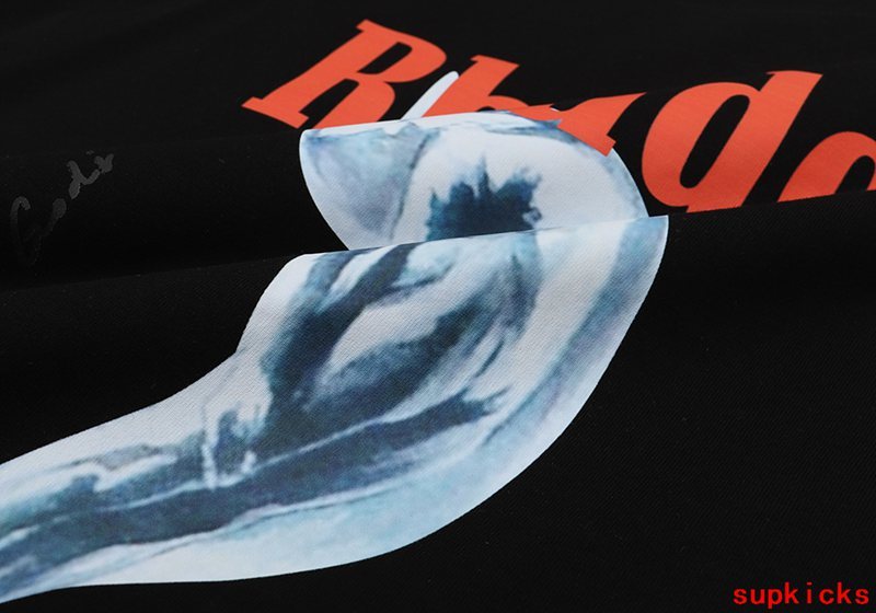 Back view of Rhude luxury clothing with contemporary cut
