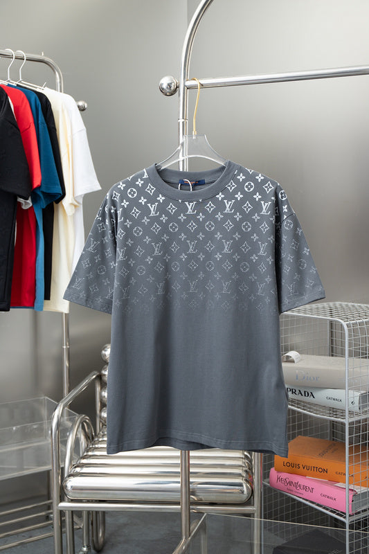 Front view of Louis Vuitton cotton t-shirt with signature branding