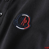 Side profile of Moncler luxury clothing with relaxed-fit cut