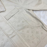 Front view of Louis Vuitton luxury clothing with monogram-inspired silhouette