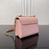 Handle and strap detail of structured modern women's handbag – women's premium purse