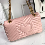 Front view of polished signature women's handbag – women's statement bag