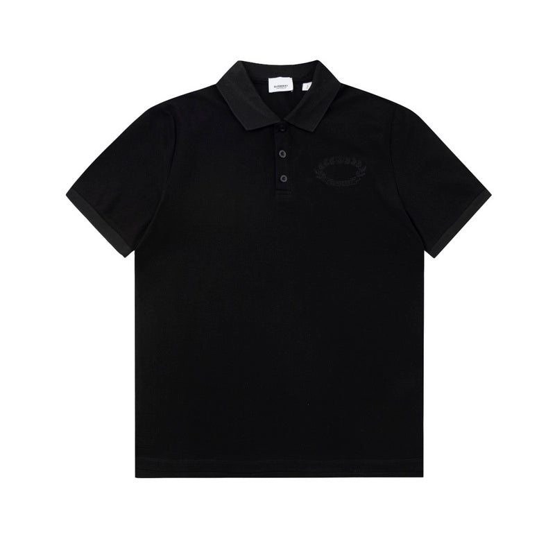Side profile of Polo cotton polo shirt with monogram-inspired silhouette