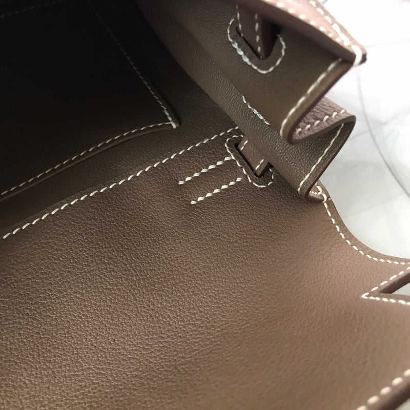 Sleek bag shown from front angle