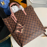 Front view of classic signature women's handbag – women's luxury handbag