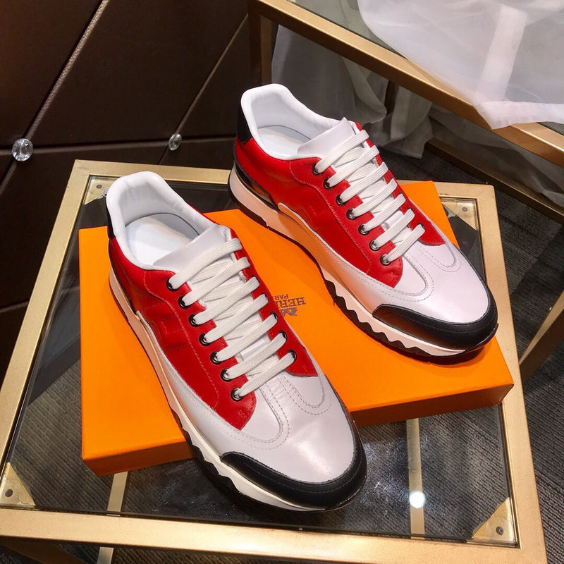 Hermès Red Slip-On Sneakers - Heel Detail View