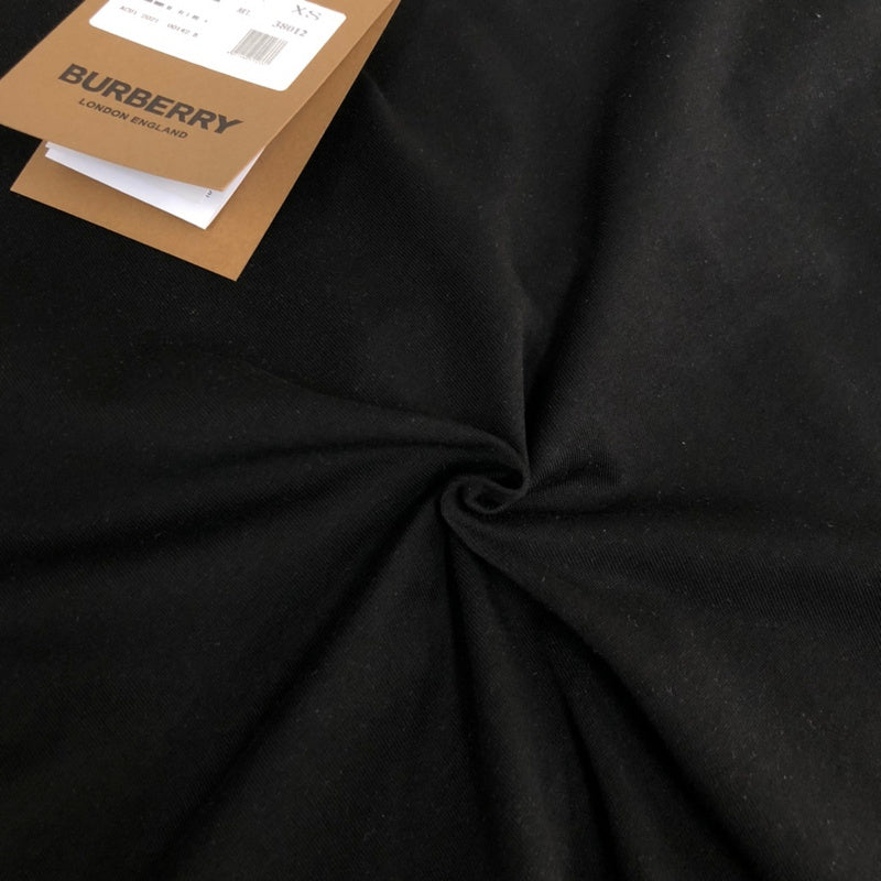 Close-up of Burberry t-shirt craftsmanship