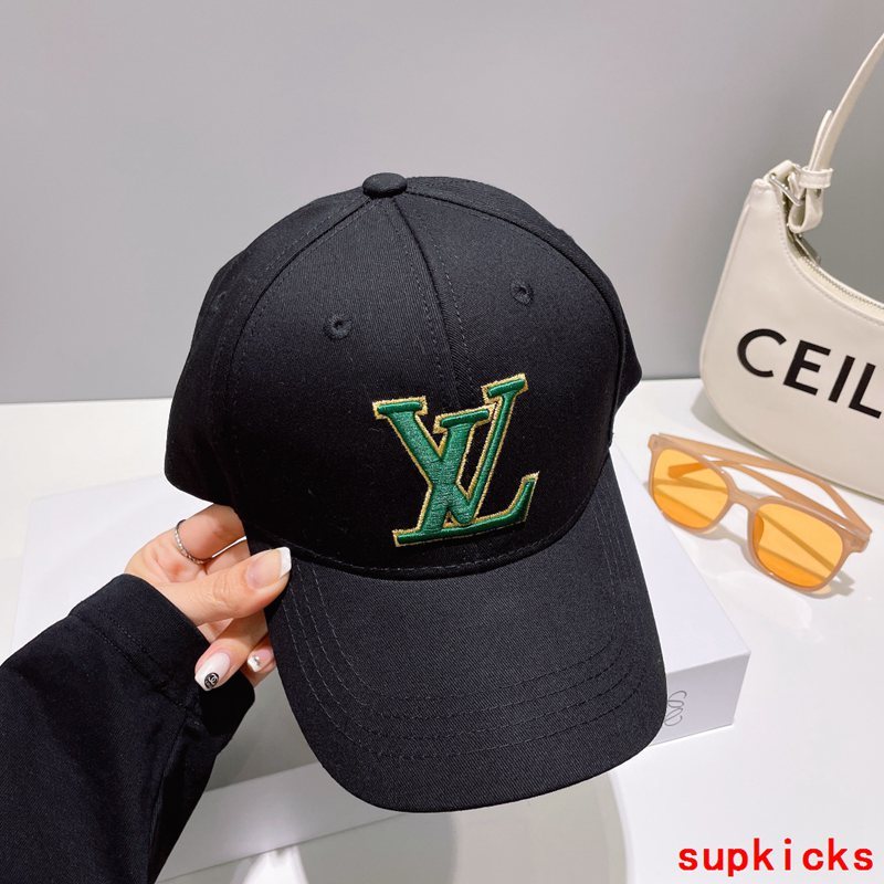 Close-up detail view of Louis Vuitton unisex cap