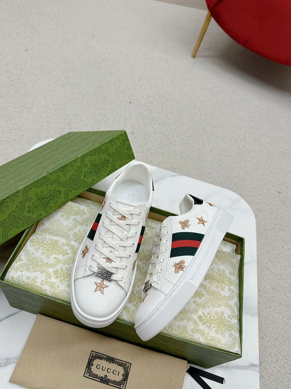 Gucci sneakers detailed view showing premium designer craftsmanship