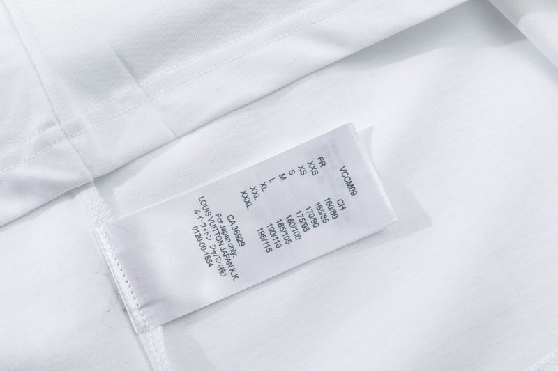 Close-up detail shot of Louis Vuitton cotton t-shirt with contemporary cut