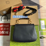 Front view of signature polished women's handbag – women's luxury handbag