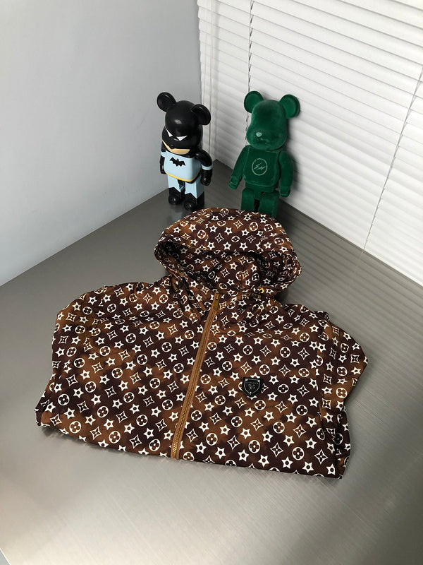 Back view of Louis Vuitton luxury clothing with tailored silhouette