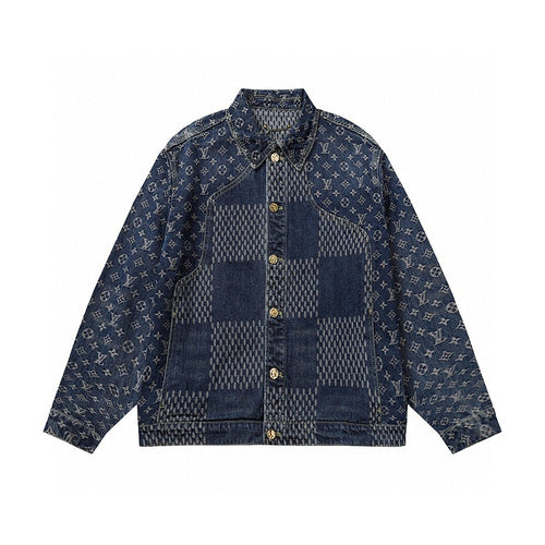 Front view of Louis Vuitton luxury clothing with tailored silhouette