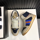 Gucci soft grey luxury sneakers view 4 classic court silhouette