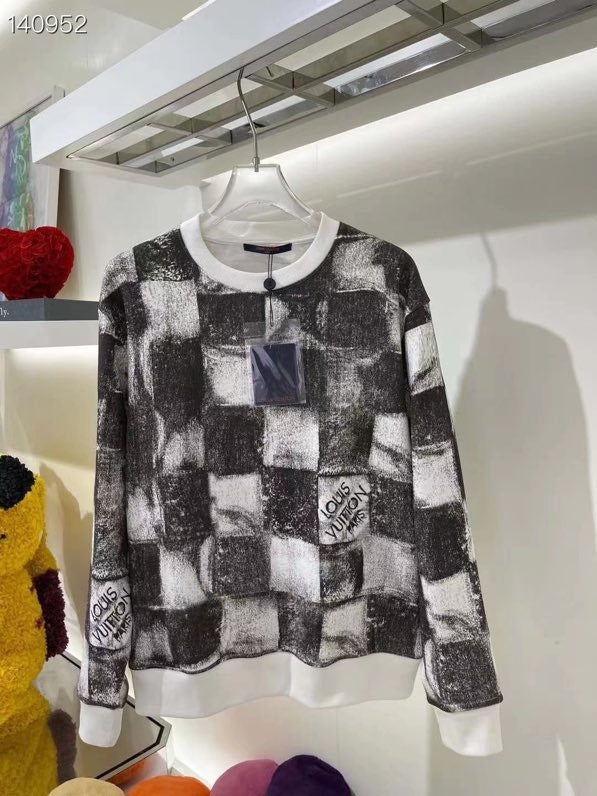 Close-up detail shot of Louis Vuitton luxury clothing with streetwear-inspired cut