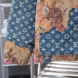 Front view of Louis Vuitton luxury clothing with logo-detail design