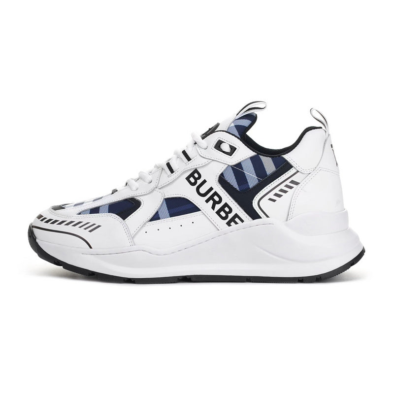 Burberry White Low-Top Sneakers - Angled View