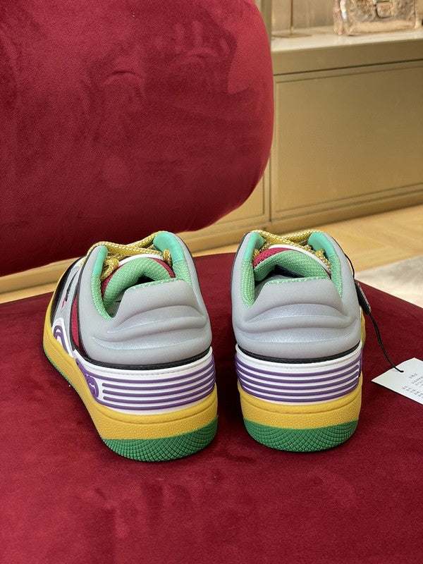 Gucci two-tone luxury sneakers view 7 signature lace-up style