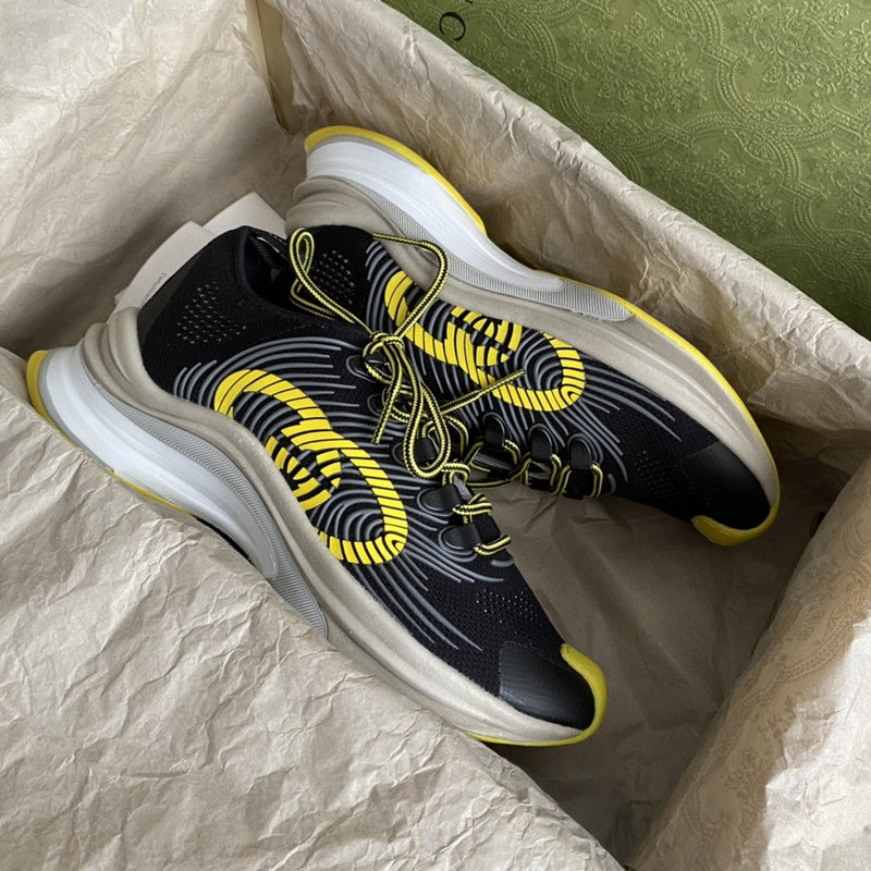 Gucci soft grey luxury sneakers view 9 bold athletic profile