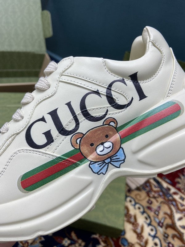 Gucci clean off-white luxury sneakers view 5 bold athletic profile