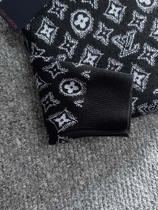 Side profile of Louis Vuitton luxury clothing with logo-detail design