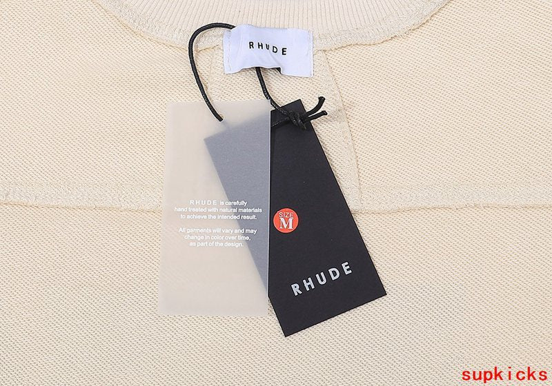 Back view of Rhude luxury clothing with everyday silhouette