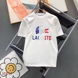 Flat lay presentation of Lacoste luxury clothing with tailored silhouette