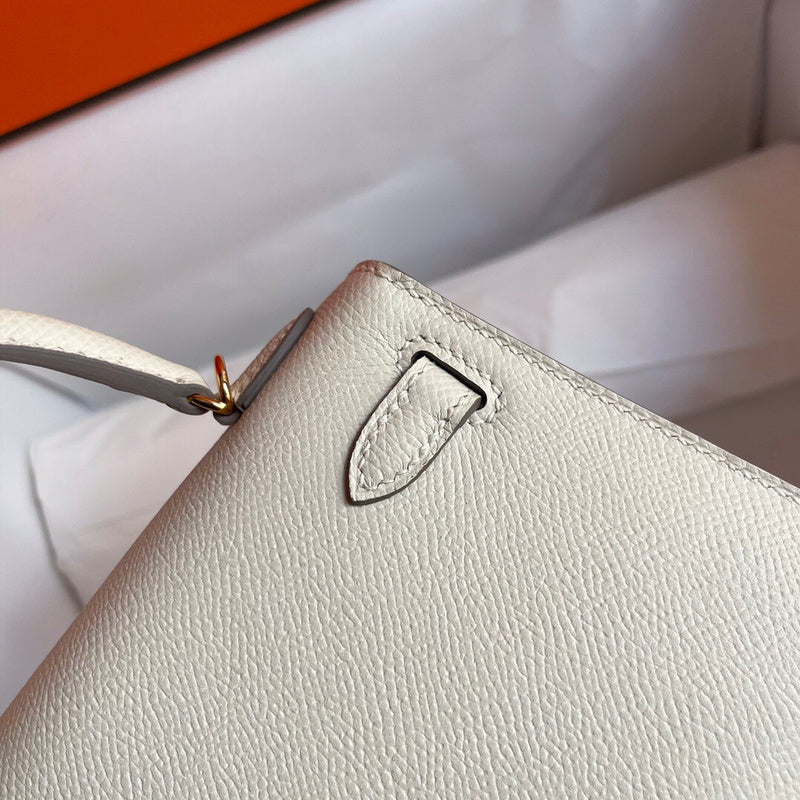 Side view of graceful structured handbag