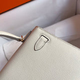 Side view of graceful structured handbag