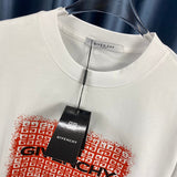Close-up detail shot of Givenchy luxury clothing with signature branding