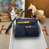 Side view of everyday-ready structured handbag