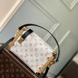  clean-lined handbag detail view showing craftsmanship