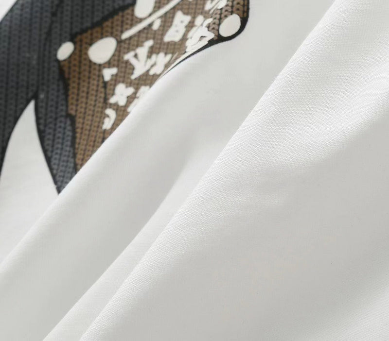 Side profile of Louis Vuitton cotton t-shirt with monogram-inspired silhouette