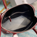 Bold Vegan Leather Handbag - Smooth Faux-Leather Exterior | Women's Designer-Inspired Purse #663 - product detail shot (image 10) of designer-inspired handbag