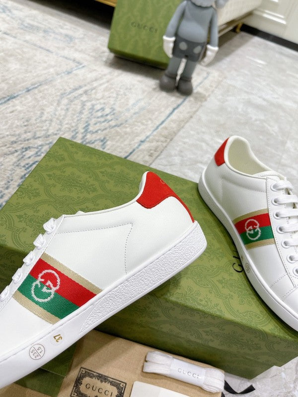 Gucci neutral cream luxury sneakers view 5 streetwear statement look