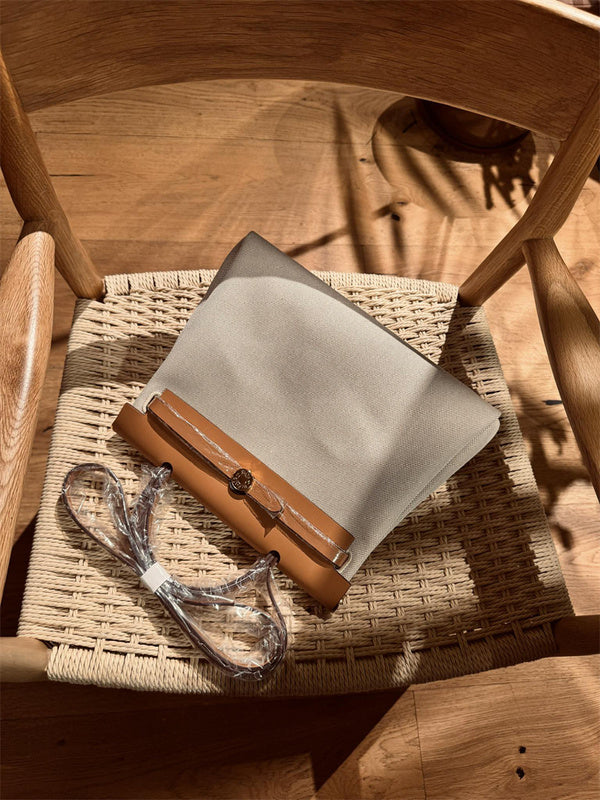 Side view of timeless structured handbag
