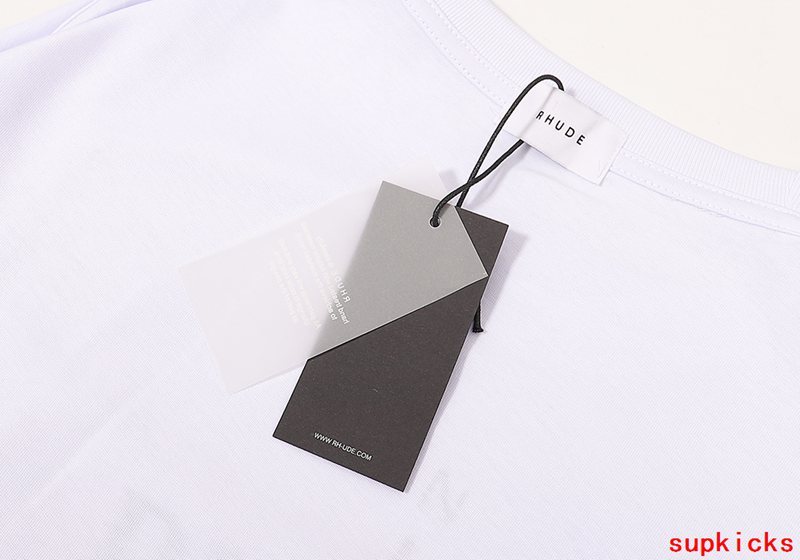 Side profile of Rhude luxury clothing with everyday silhouette