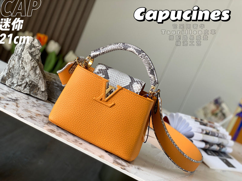 Side profile of sleek polished women's handbag – women's luxury accessory