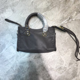 Structured Vegan Leather Handbag - Polished Finish | Women's Everyday Carry Handbag #685 - hardware and detail close-up (image 5) of designer-inspired handbag