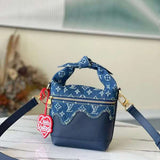Side profile of statement modern women's handbag – women's designer-style accessory