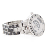Close-up detail view of Dior women's black watch