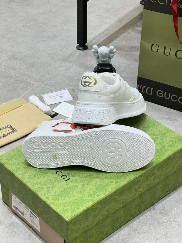 Gucci neutral cream luxury sneakers view 6 signature lace-up style